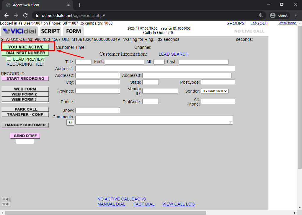 ViciDial How To Login As Agent 16