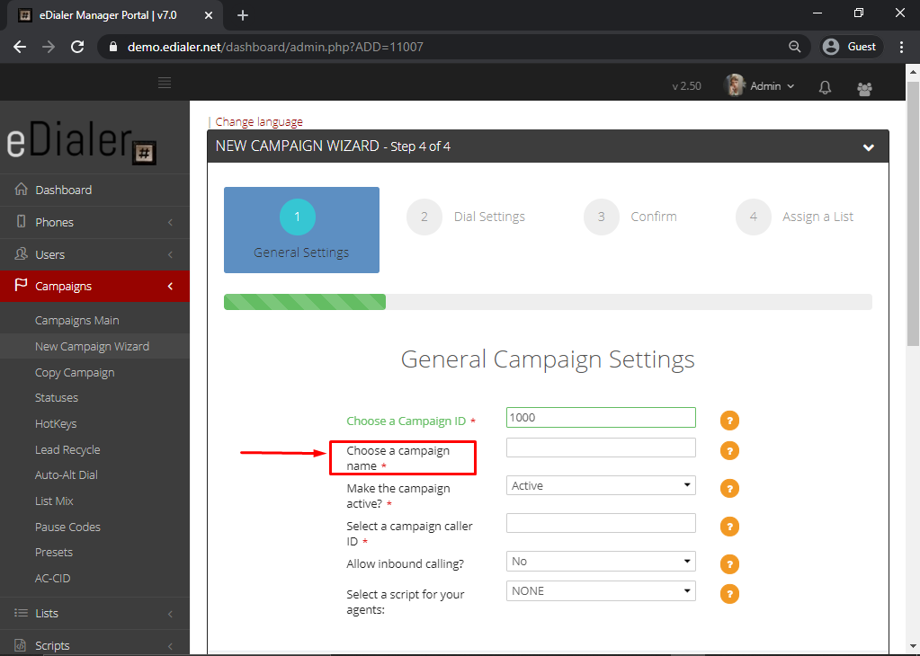 Setup Campaign using Campaign Wizard 4b