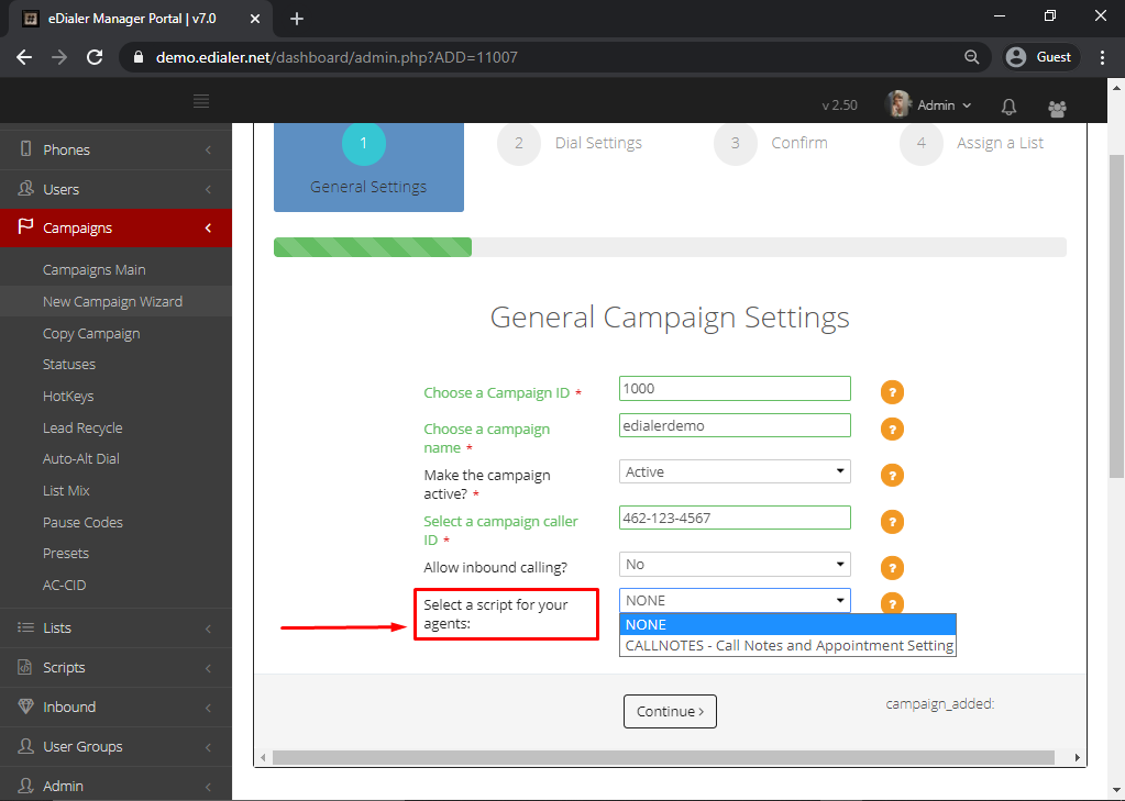 Setup Campaign using Campaign Wizard 4f