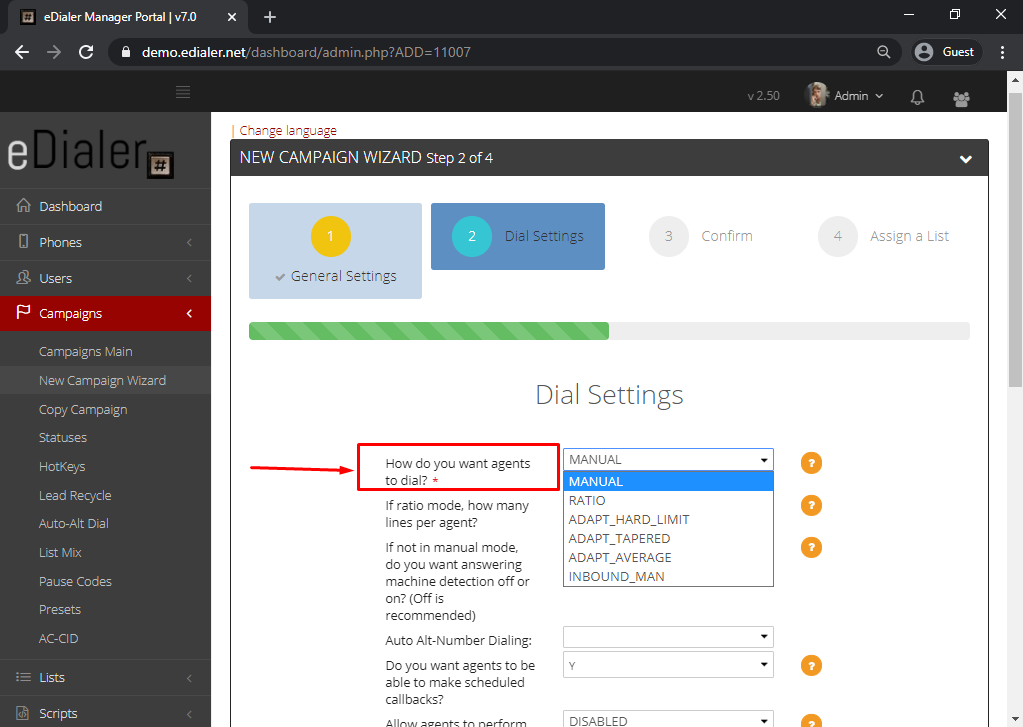 Setup Campaign using Campaign Wizard 5