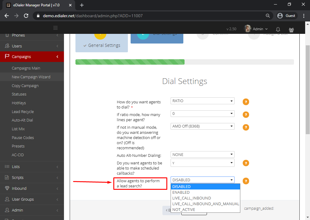Setup Campaign using Campaign Wizard 5f