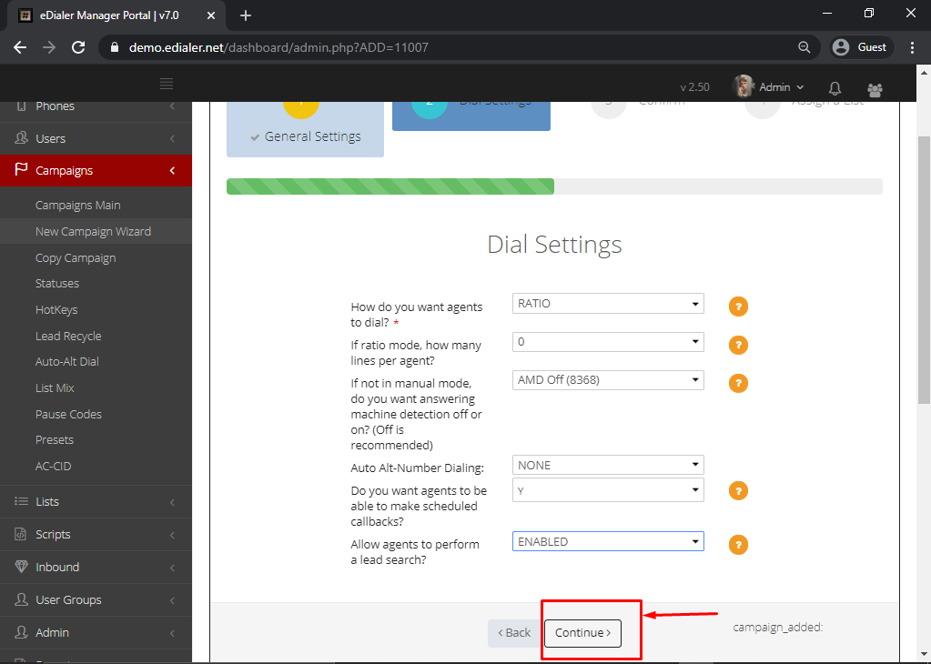 Setup Campaign using Campaign Wizard 5g