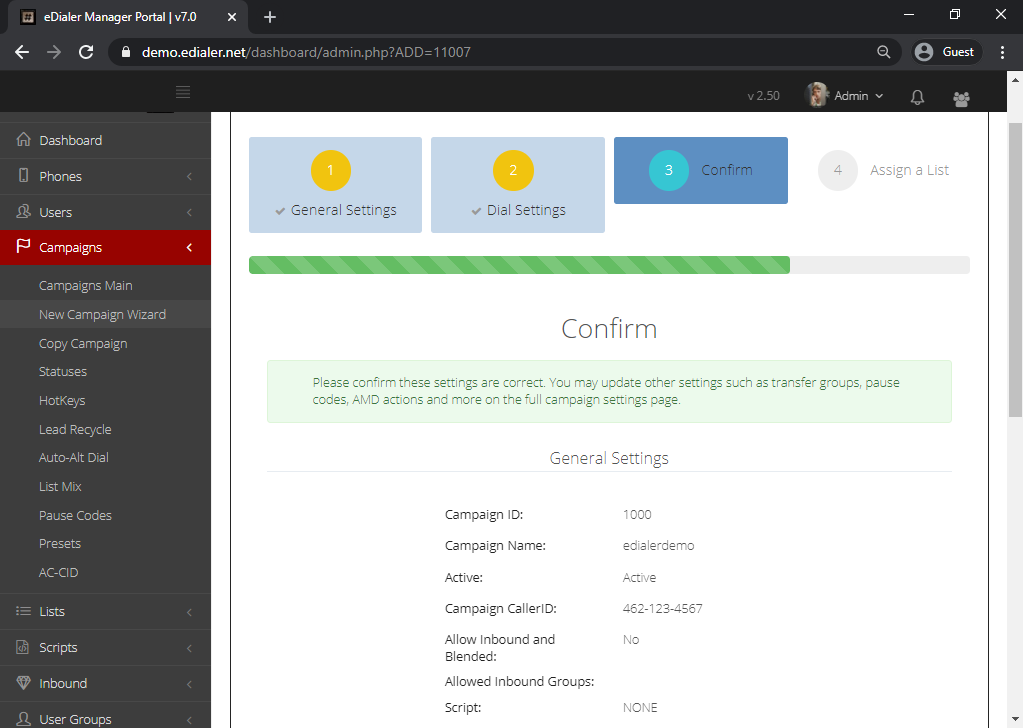 Setup Campaign using Campaign Wizard 6