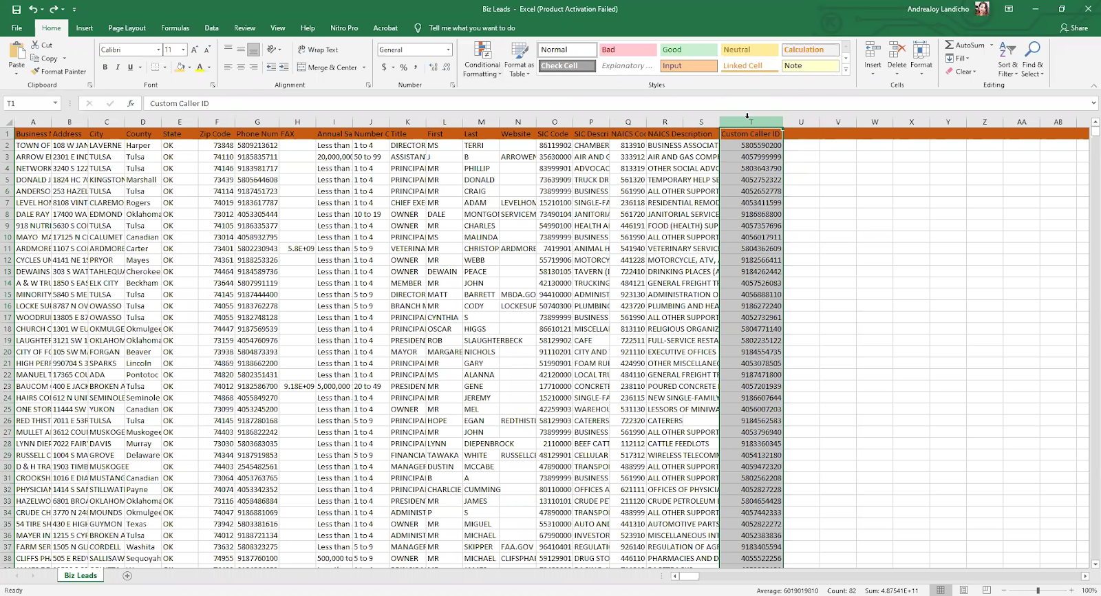 Setup Custom CID 1