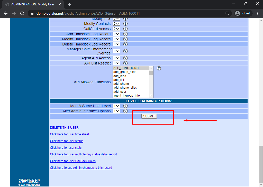 additional user settings