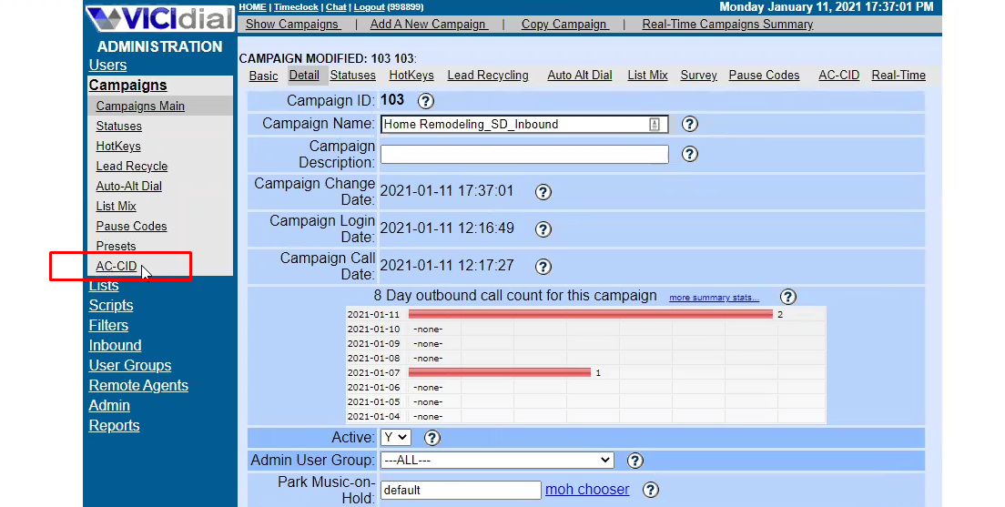 Setup CID Local Presence