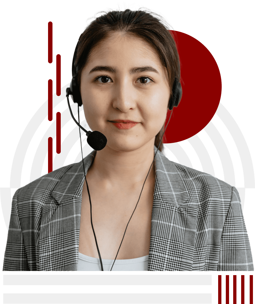woman with call center headset