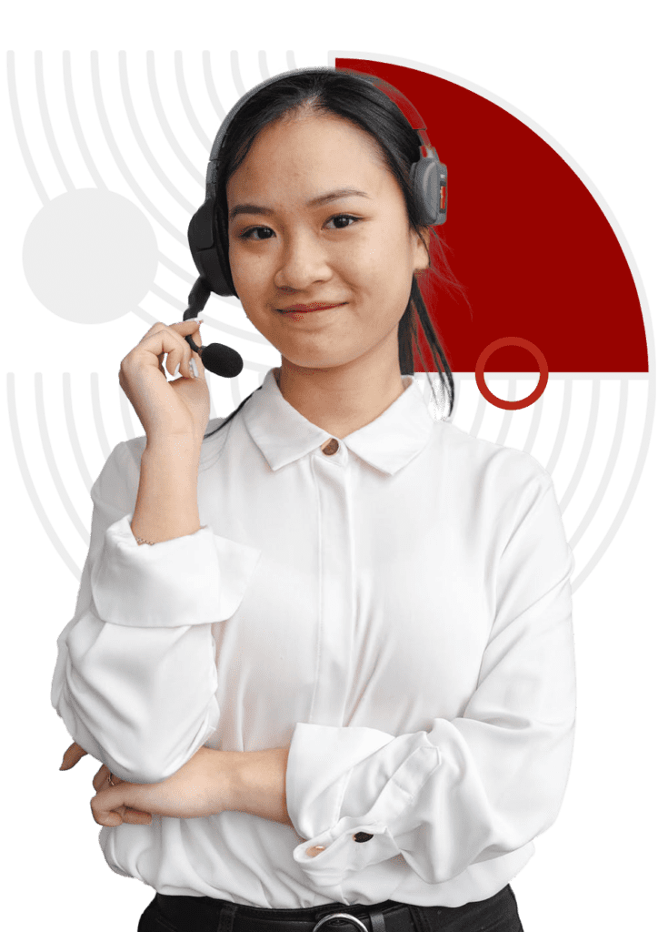 Call Center woman using eTollFree toll free number search and VoIP apps and services