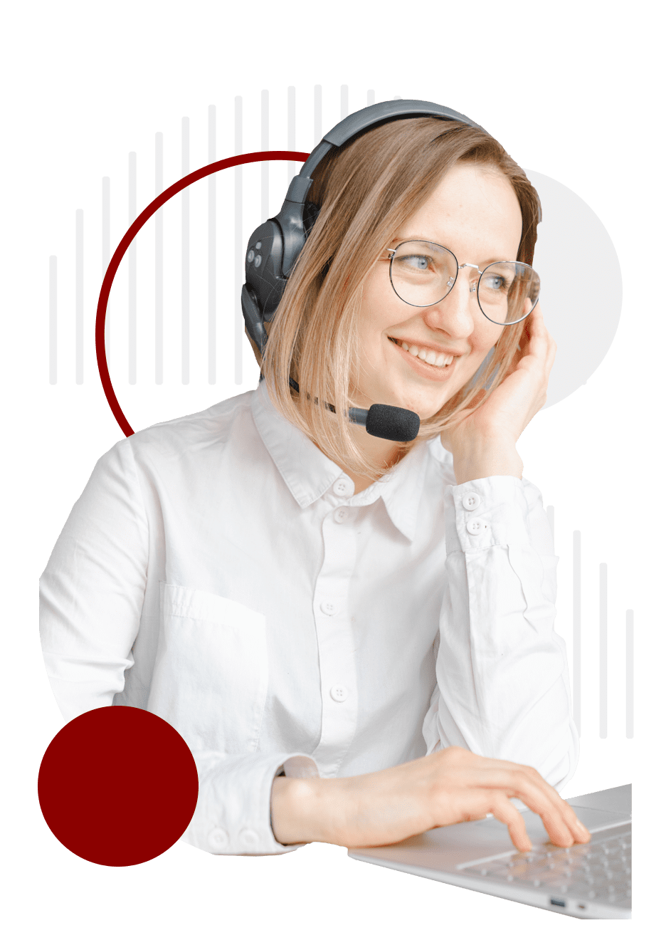 eTollFree HIPAA woman helping client on VoIP headset