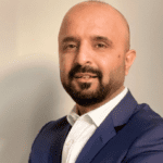 AI manages data traffic in a futuristic smart city, optimizing network performance for growing 5G, IoT, and economic growth.