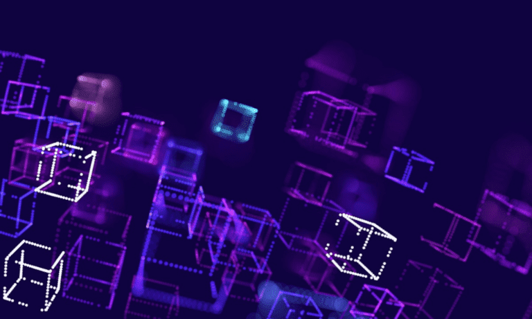 **Alt Text:** "Blockchain enhancing business data security with decentralized identity verification, protecting against cyber threats and fraud."