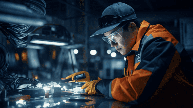 Alt Text: "A Cognex Corporation AI-powered vision system inspecting products on a factory line, highlighting its role in automation stocks 2023."