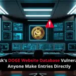 Alt Text: "A hacker edits website data on a laptop, highlighting the Elon Musk website security flaw that allowed unauthorized changes."