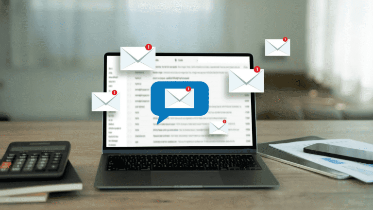 **Alt Text:** "Smartphone displaying a phishing email warning, highlighting email communication dominance 2025 over social media in security."