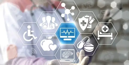 Alt Text: "A doctor reviews AI-powered medical device data on a secure monitor, highlighting FDA AI health device cybersecurity measures."