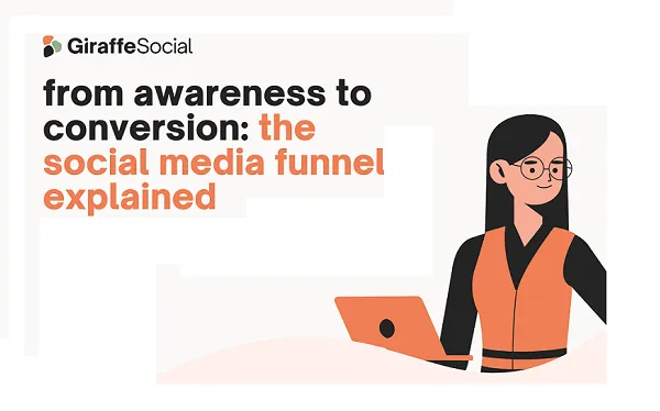 Alt text: "Colorful social media customer guidance infographic illustrating the funnel stages, platform trends, and strategic marketing insights for 2025."
