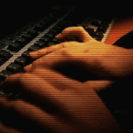 "Conceptual image depicting a St. Louis school data breach with a blurred laptop screen showing exposed personal student data, emphasizing cybersecurity risks."