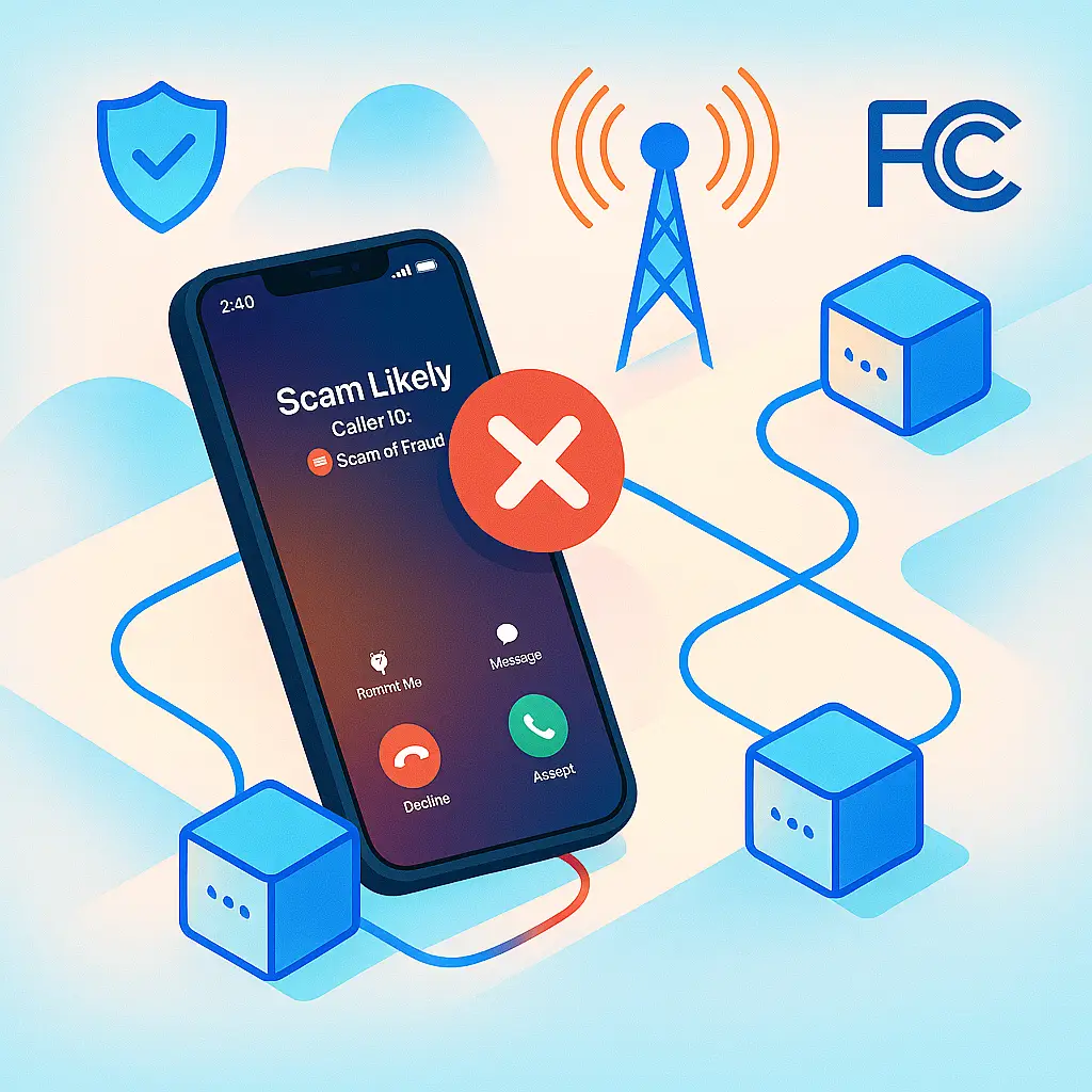 Illustration of a verified phone call symbolizing STIR/SHAKEN compliance